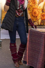 Load image into Gallery viewer, Upcycled Sweater Maroon mix Fall Legwarmers #001