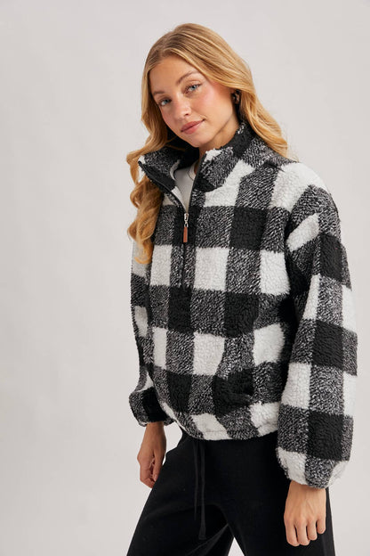 Highlander Plaid Half Zip Jacket
