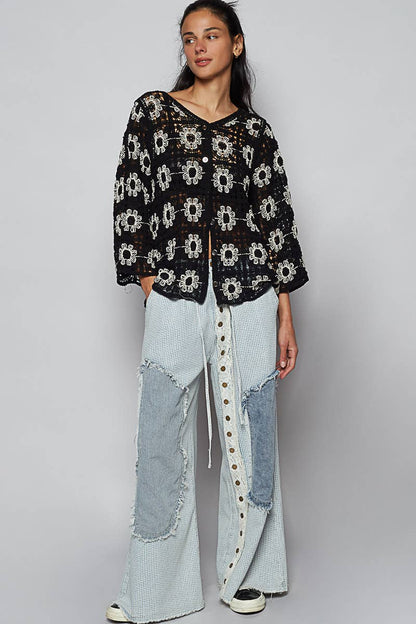 Ellison Crochet Cardigan Top