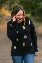 Load image into Gallery viewer, Holly Jolly Sweater - gold and silver trees