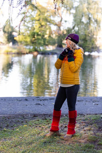 Upcycled Red mixed Sweater Legwarmers #007