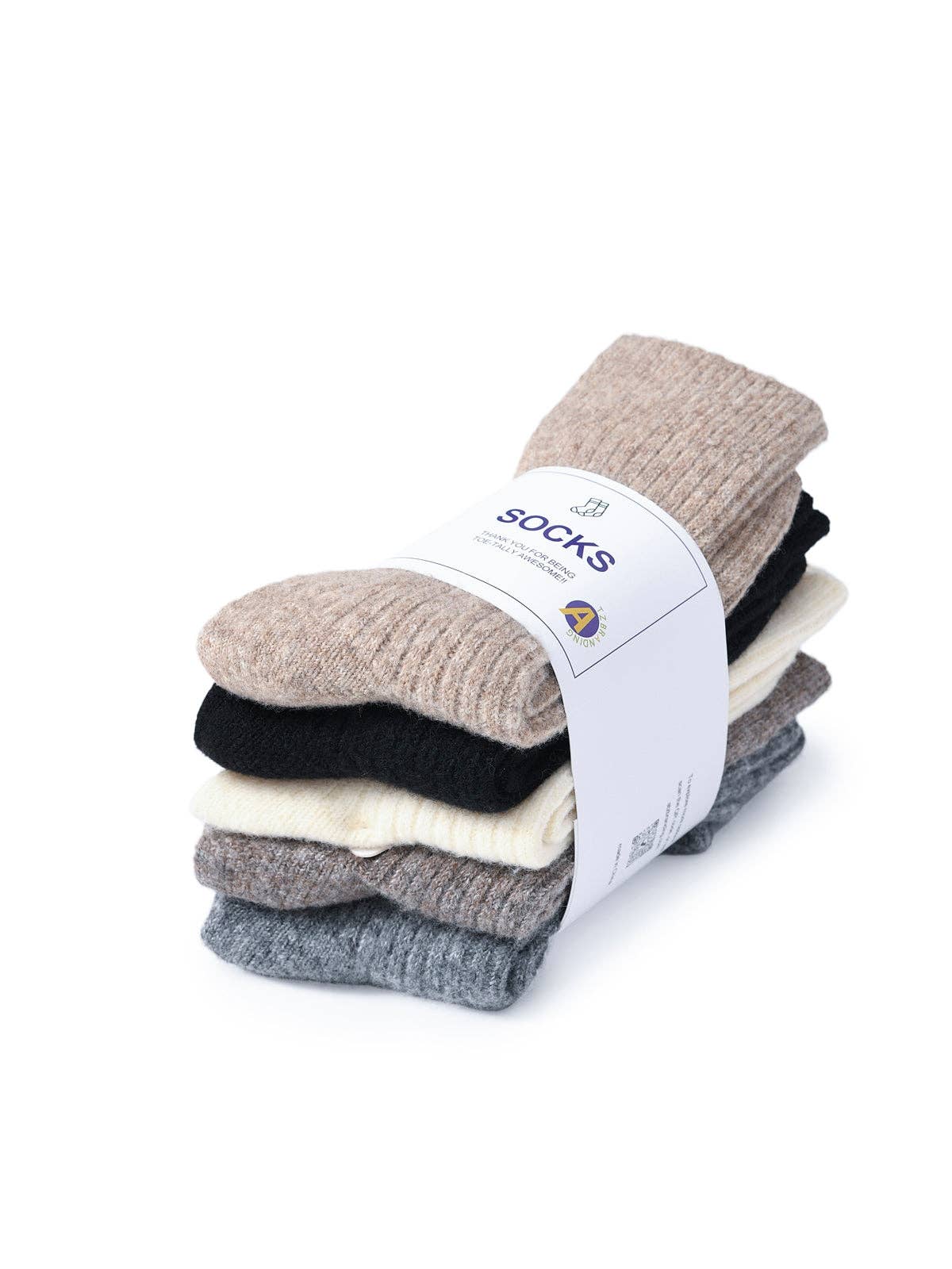 5 Paris- Neutral Wool Socks