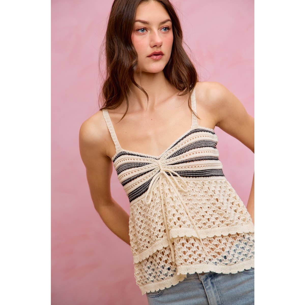 Hattie Crocheted Tiered Tank