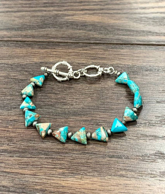 711218, Handmade Arrowhead Gemstone Adjustable Bracelet