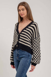 Blair Check & Stripe Cardigan