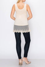 Load image into Gallery viewer, Layering Tank Top with Lace- Beige