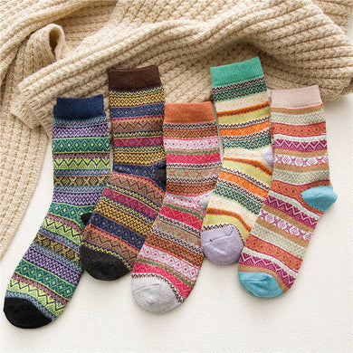 Bohemian Style Wool-Blend Socks