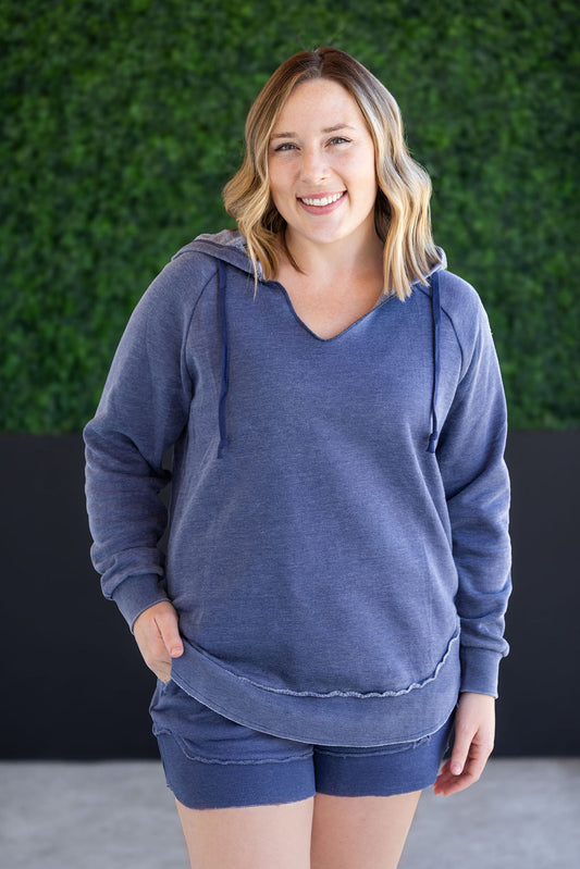 IN STOCK Vintage Wash Beach Hoodie - Nautical Navy