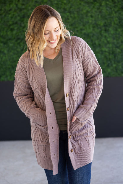 Brooklyn Button Sweater Cardigan - Light Mocha