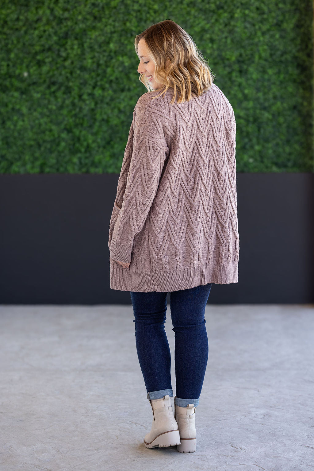 Brooklyn Button Sweater Cardigan - Light Mocha