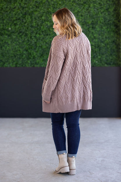 Brooklyn Button Sweater Cardigan - Light Mocha