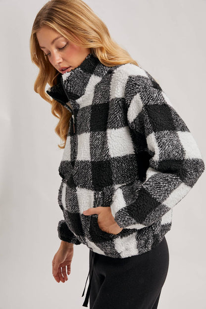 Highlander Plaid Half Zip Jacket