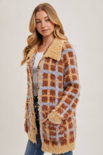 Load image into Gallery viewer, Sweater Weather Plaid Sherpa Cardigan