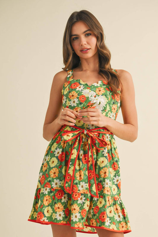 Florence Scalloped Mini Dress