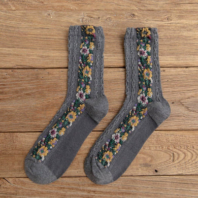 Vintage Floral Print Socks