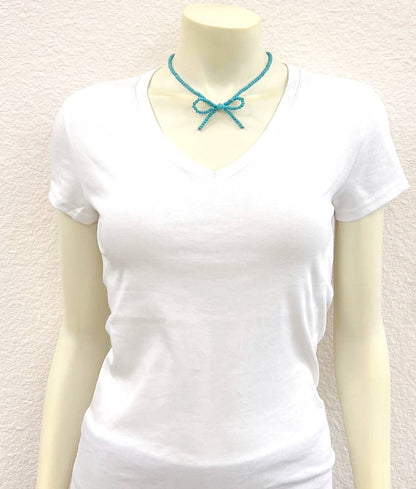 738615, Handmade Ribbon Bow Necklace