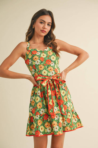 Florence Scalloped Mini Dress