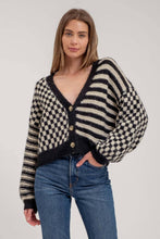 Load image into Gallery viewer, Blair Check &amp; Stripe Cardigan