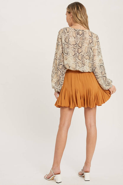 Marigold Crepe Ruffle Skirt