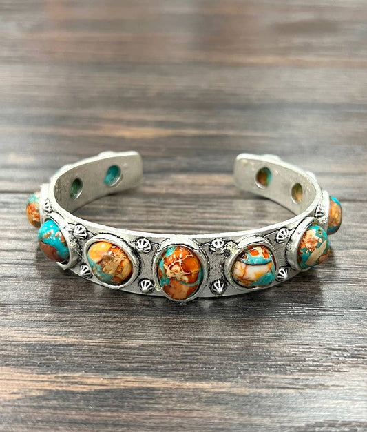 711385, Navajo Gemstone Cuff Bracelet