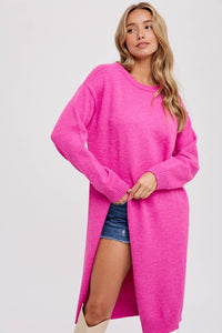 Loretta Sweater Dress - Hot Magenta Pink