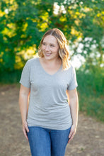 Load image into Gallery viewer, IN STOCK Chloe Cozy Tee - Grey | Women&#39;s V-Neck Top FINAL SALE