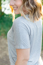 Load image into Gallery viewer, IN STOCK Chloe Cozy Tee - Grey | Women&#39;s V-Neck Top FINAL SALE