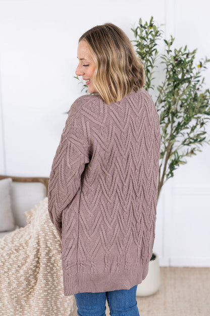 Brooklyn Button Sweater Cardigan - Light Mocha
