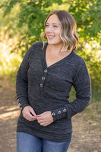 Load image into Gallery viewer, IN STOCK Brittney Button Sweater - Charcoal | Women&#39;s Long Sleeve FINAL SALE