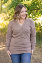 Load image into Gallery viewer, IN STOCK Brittney Button Sweater - Mocha FINAL SALE