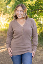 Load image into Gallery viewer, IN STOCK Brittney Button Sweater - Mocha FINAL SALE