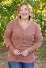 Load image into Gallery viewer, IN STOCK Brittney Button Sweater - Terra Cotta | Women&#39;s Long Sleeve FINAL SALE