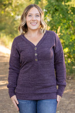 Load image into Gallery viewer, IN STOCK Brittney Button Sweater - Purple | Women&#39;s Long Sleeve FINAL SALE