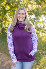 Load image into Gallery viewer, IN STOCK Zoey ZipCowl - Plum and Purple Floral FINAL SALE