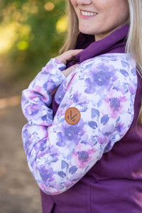 IN STOCK Zoey ZipCowl - Plum and Purple Floral FINAL SALE