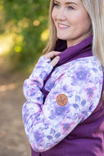 Load image into Gallery viewer, IN STOCK Zoey ZipCowl - Plum and Purple Floral FINAL SALE