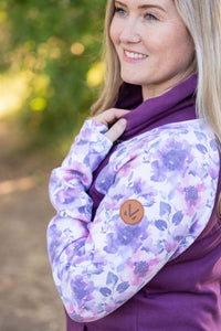 IN STOCK Zoey ZipCowl - Plum and Purple Floral FINAL SALE