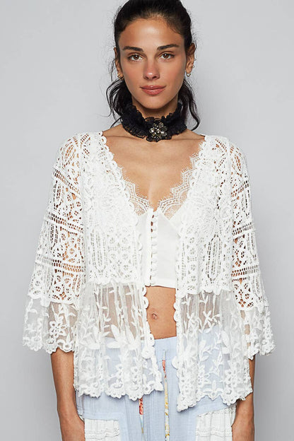 POL Gracin Lace Cardigan
