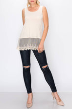 Load image into Gallery viewer, Layering Tank Top with Lace- Beige