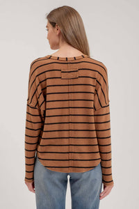 Jess Striped Exposed Seam Top