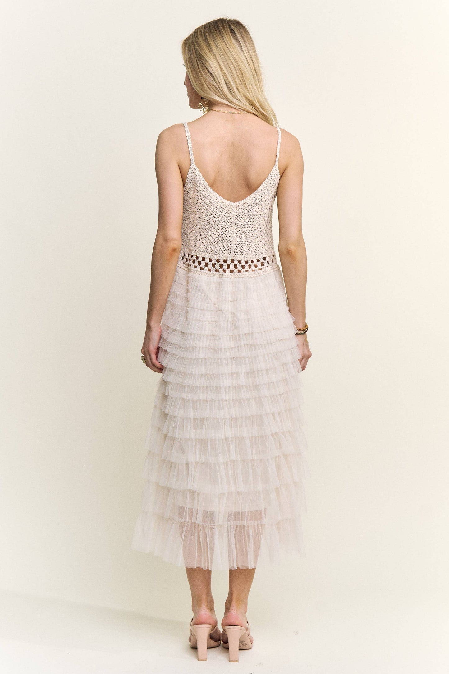 Pearl Crochet Midi Dress