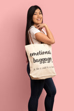 Load image into Gallery viewer, Emotional Baggage Tote Bag (grocery, unique, canvas, leather