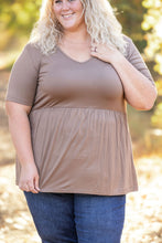 Load image into Gallery viewer, IN STOCK Sarah Ruffle Short Sleeve - Mocha | Women&#39;s Top FINAL SALE