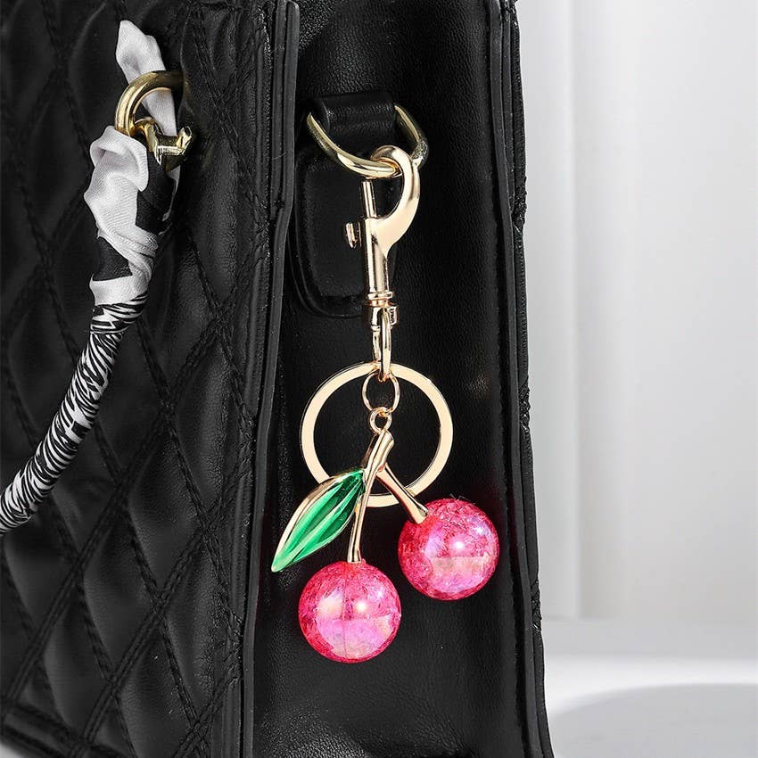 Pearlie Cherry Drop Key Chain