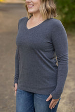 Load image into Gallery viewer, Leah Long Sleeve Top- Charcoal