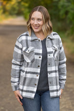 Load image into Gallery viewer, Norah Shacket-  Grey &amp; White Plaid