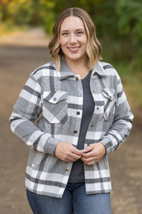 Norah Shacket-  Grey & White Plaid