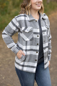 Norah Shacket-  Grey & White Plaid