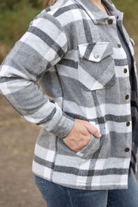 Norah Shacket-  Grey & White Plaid