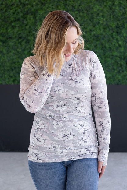 Blair Long Sleeve Top - Vintage Grey Floral